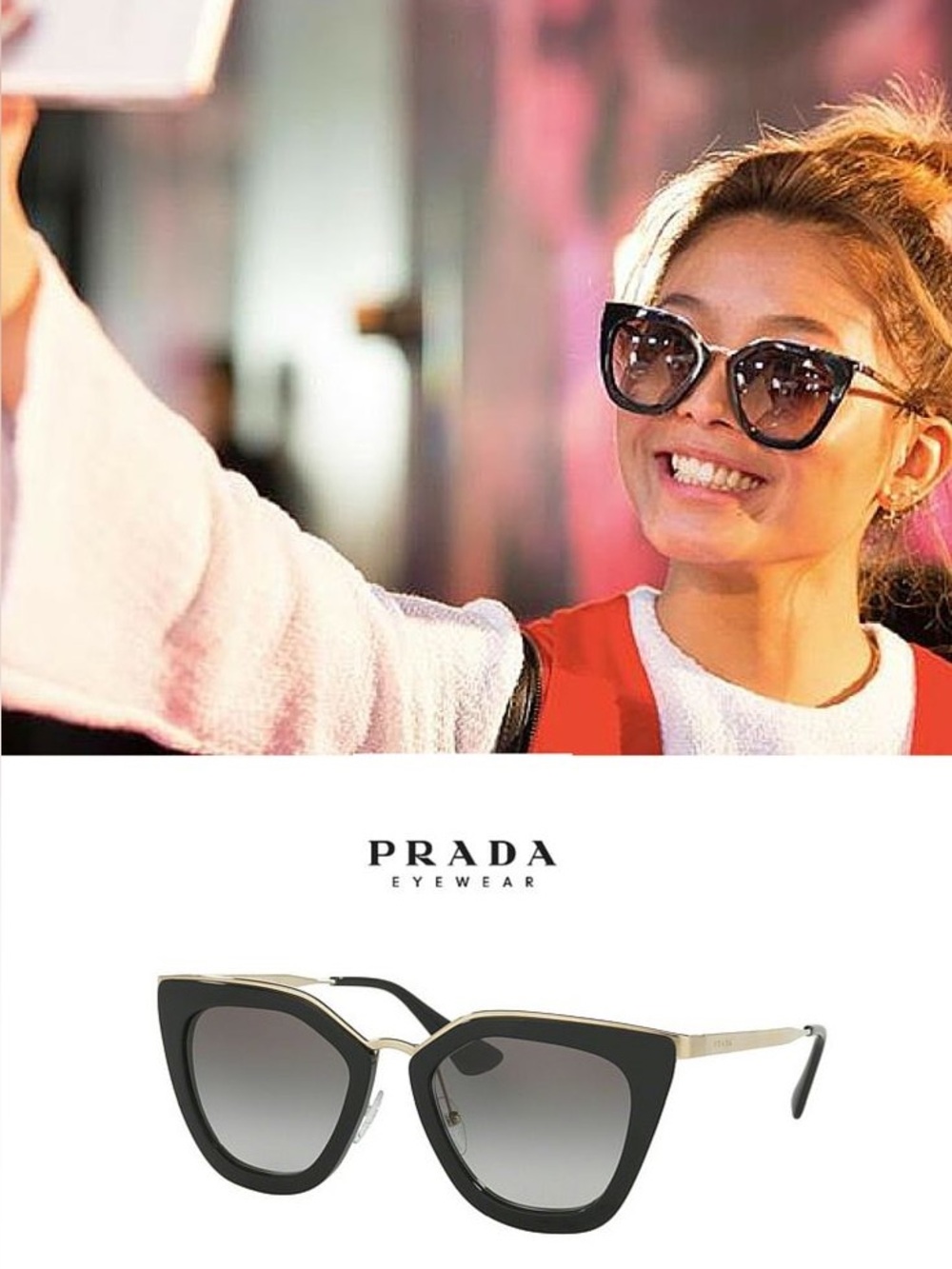 ✨Prada Cinema Sunglasses • Black/Gold • AUDREY HEPBURN VIBES✨ - Picture 2 of 9